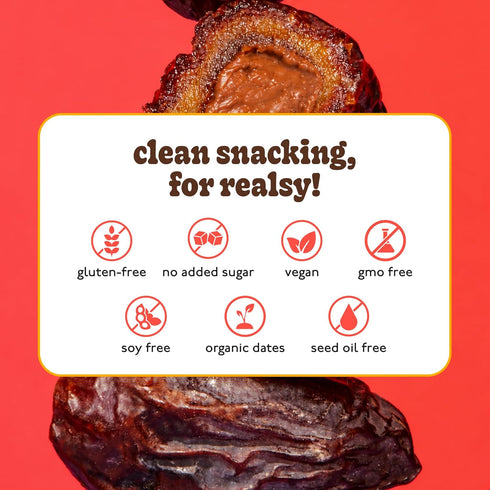 5 pack) Realsy Pitted & Stuffed Medjool Dates, Organic Dates with No Sugar Added, Gluten-Free, Vegan, Good Source