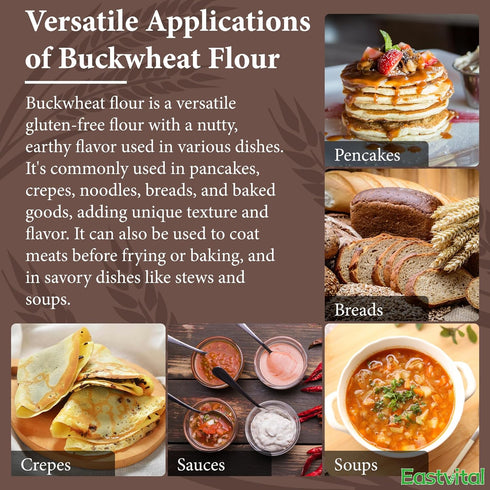 -1 Lbs, 454g EASTVITAL Himalayan Tartary Buckwheat Flour Buckwheat Flour Gluten free, Antioxidants with Bitter Taste