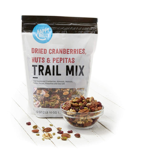 2.62 (Pack 1) Amazon Brand - Happy Belly Dried Cranberries, Nuts & Pepitas Trail Mix, pound