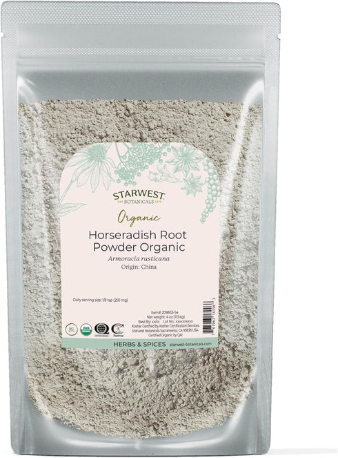 Starwest Botanicals Organic Horseradish Root Powder - Dried Seasoning Spice for Meats,