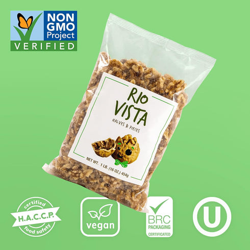 Wilbur Packing 4 Pack (4LBS/64oz)|California |100% Shelled Walnut Halves & Pieces Grown Raw Walnuts Unsalted & Shelled