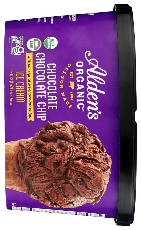 Alden's 48 oz (Frozen) , Organic Chocolate Chocolate Chip Ice Cream
