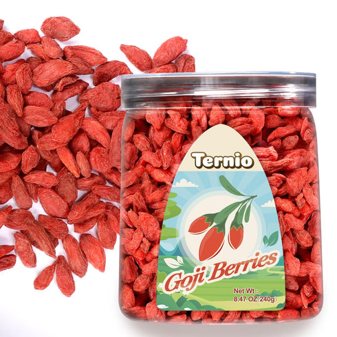 Ternio Organics Goji Berries - 8.47oz/240g - 100% Natural Goji Berries - No