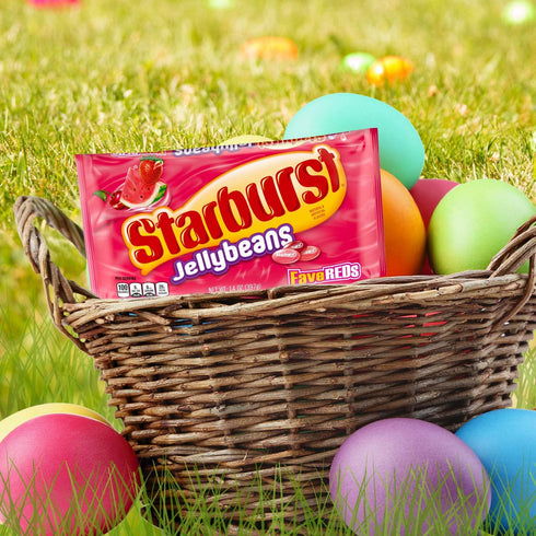 Starburst 14oz, 12/CS Red Fruit-Flavored Jelly Beans Easter Candy, Jellybeans for Easter Basket Stuffers, Eggs