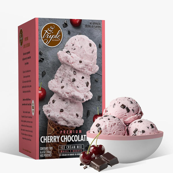 Triple Scoop - Premium Cherry Choc Chip Ice Cream Mix For Ice