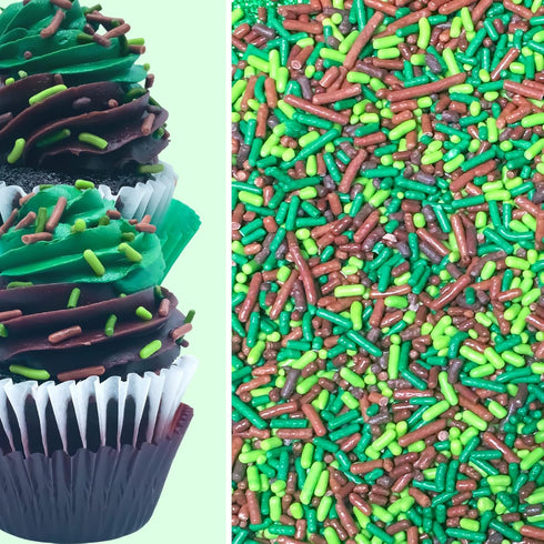 Jungle Camouflage Edible Gaming Woodlands Confetti Sprinkles - 6oz Bag for Cake, Cookie, Cupcake, Ice Cream