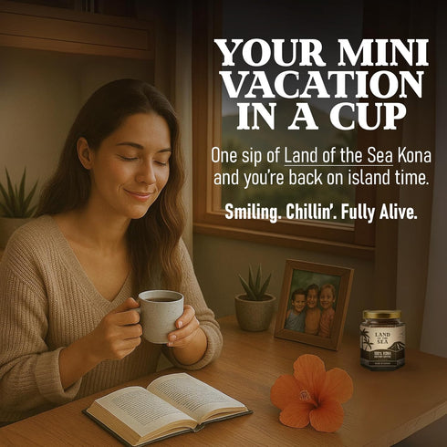 Land of the Sea 100% 1.5oz (1 Pack 22 KONA COFFEE - Premium Freeze Dried Instant Coffee - Low Acid Coffee - Medium