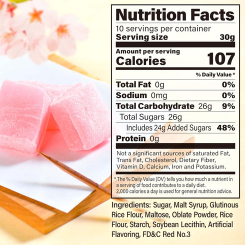 300g/10.58oz, YAMASAN KYOTO UJI Japanese Sakura Mochi Candies, Real Traditional Cherry blossom Rice Cakes, Japanese