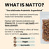 80g (2.82oz) K2 Matcharl Japanese Natto Beans, Freeze-Dried Natto Fermented Soybeans | Nattokinase & Vitamin Probiotic