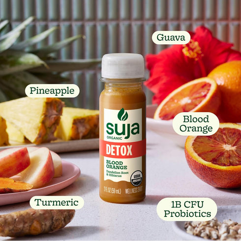 2 oz Suja Organic Detox Blood Orange Shot, Wellness Shot With Dandelion Root and Hibiscus, fl Bottle