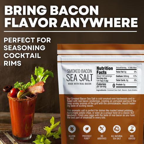 5 oz Sea Salt Superstore Bacon Seasoning Alderwood Smoke Flavored Sea Salt Bacon Inspired Gourmet Cooking & Finishing