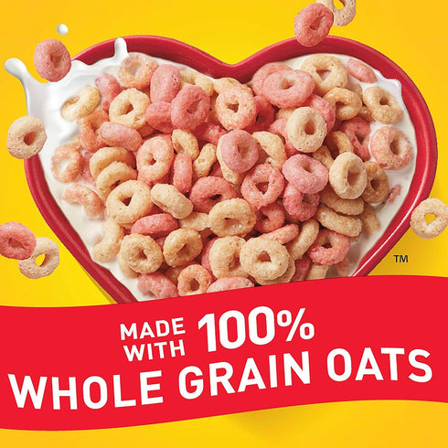 19 oz Strawberry Banana Cheerios, Heart Healthy Gluten Free Breakfast Cereal, Made with Whole Grain Oats, Family Size