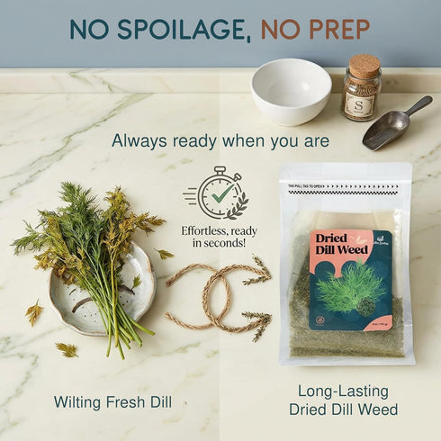 100% Pack 6 Oz (170 Miss Spring Dried Dill Weed Seasoning - Gluten Free, No Preservatives, Vegan, Natural Dill Spice