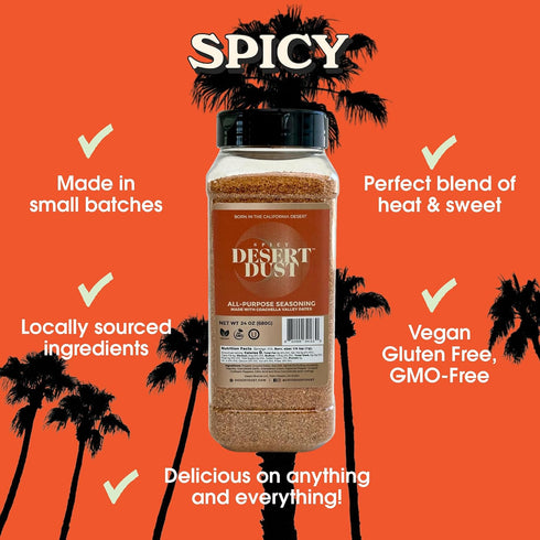 5oz Desert Dust Spicy All-Purpose Chiltepin Pepper Seasoning with Organic Date Sugar | Bold Medium-Hot Heat for Steak