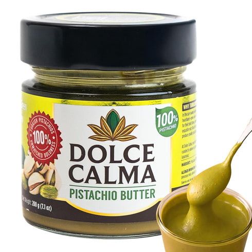 Dolce Calma Turkish Pistachio Butter Spread 200g (7oz) 100% Pistachios, One Ingredient,