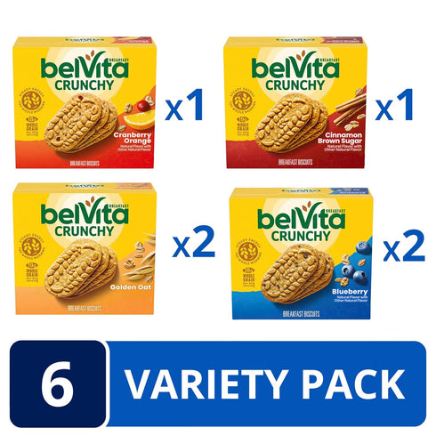 Pack, 4 30 Packs, 6 (4 Pack) belVita Breakfast Bars Biscuits Variety Flavors, Total Boxes Biscuits Per