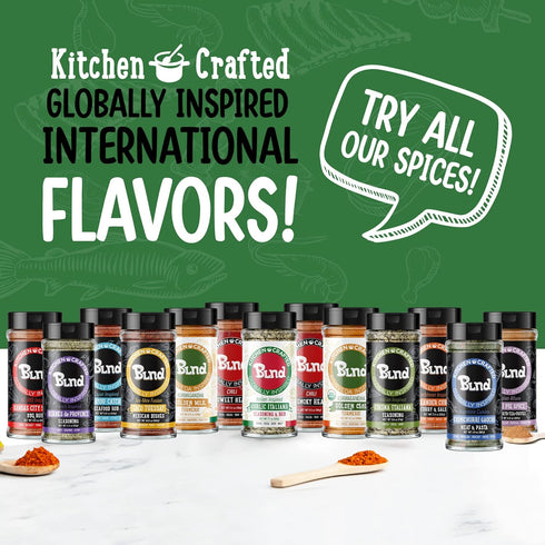 Kitchen Crafted - BLND Garlic Italiana Spice Seasoning, Gluten-Free Italian Barbecue Rub, 7.1oz, All-Natural for Pasta,