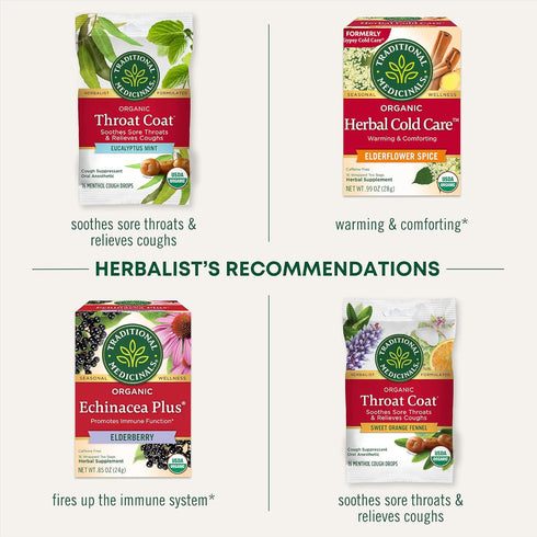 16 Traditional Medicinals Organic, Throat Coat Tea, Eucalyptus & Slippery Elm - Supports Respiratory and Throat Health