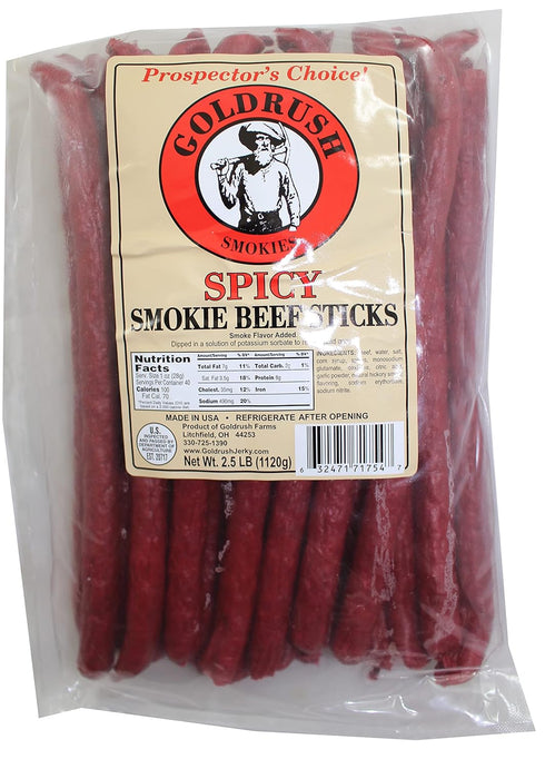Gold Rush Farms Gold Rush Spicy Beef Smokies 2.5 Lb Bag