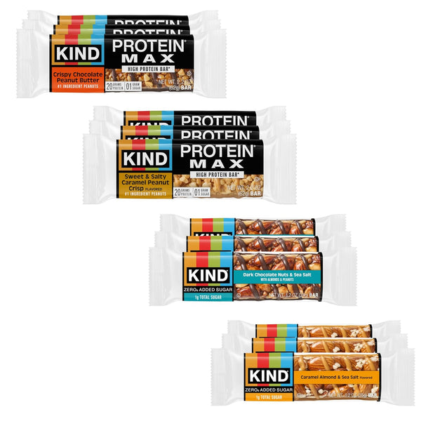 KIND Protein MAX and Zero Added Sugar Snack Bars Bundle Pack, Gluten