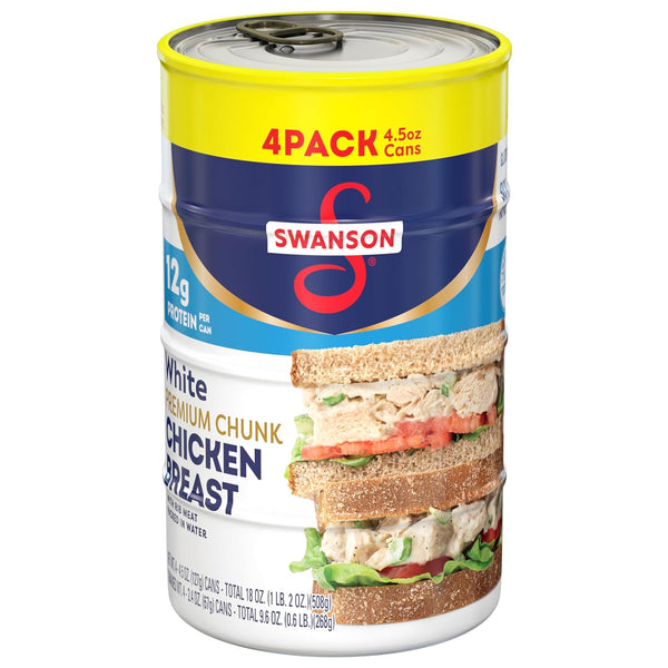 Swanson White Premium Chunk Chicken Breast with Rib Meat in Water, 4.5