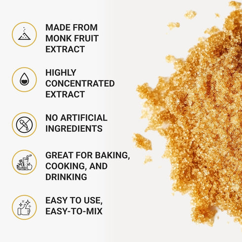 5 oz 100% (450+ Pure Monk Fruit Extract Powder Monk Fruit Sweetener, No Erythritol, No Fillers, Zero Calorie Sugar