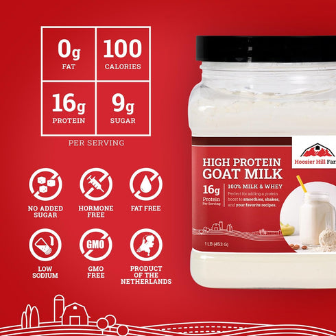 1LB (Pack 1) Hoosier Hill Farm High Protein Goat Milk Powder
