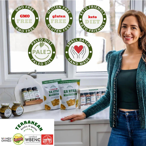 12 Oz Terranean Zaatar Blend: Bulk Bag of Authentic Lebanese,NONGMO Verified, Pure Ingredients, No Fillers