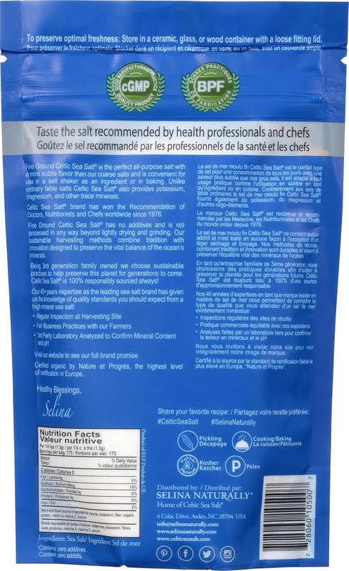 Celtic Sea Salt, Fine Ground Resealable Bag, 8 oz