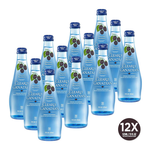 1 (12 325mL) Clearly Canadian Mountain Blackberry Sparkling Spring Water Beverage, Natural & Carbonated, Flavored