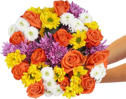 BloomsyBox Radiant Delight Bouquet (Glass Vase Included) Fresh Flowers for Delivery Special for Birthday, Anniversary