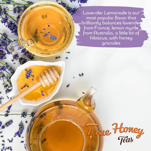 24 Count True Honey Lavender Lemonade Tea Bags - Tranquil Tea for Sleep, Stress Relief and Calm - All Natural Organic