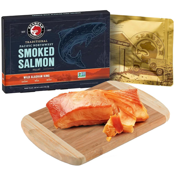 SeaBear Smoked Wild King Salmon 6oz Fillet Gift Box - Wild Alaska