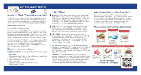 Cutting Edge Cultures 24 2 Packets 1 Easy Skyr Yogurt Starter by Creamy, Healthy, Homemade Yogurt in Just Hours No