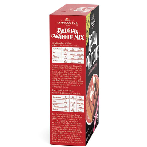 16 Oz Classique Fare Belgian Waffle Mix - Makes Light and Crisp Waffles, Pancakes, Muffins & Crepes - Works with Waffle