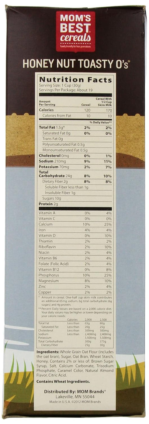 Mom's Best 20-Ounce (Pack 5) Cereal-Toasty O's Honey Nut