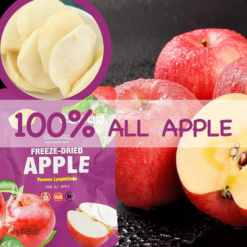 10 Pack Pack, 0.35 ONETANG Freeze-Dried Fruit Apple Chips, Single-Serve Non GMO, Kosher, No Add Sugar, Gluten free