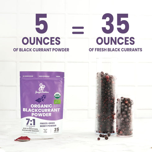 5oz 5oz Jungle Powders Organic Black Currant Powder & Organic Strawberry Powder Bundle - Freeze-Dried Fruit Extract