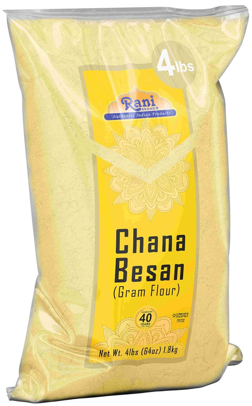 64oz (4lbs) 1.81kg Rani Chana Besan (Chickpeas Flour, Gram) Bulk ~ All Natural | Vegan | Gluten Friendly | NON-GMO |