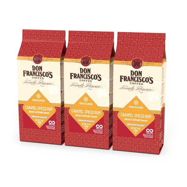 Don Francisco's Caramel Spiced Rum Ground Coffee, Medium Roast 100% Arabica, Seasonal