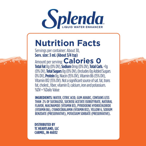 3.11 Oz 3 Pack) SPLENDA Liquid Water Enhancer Drops, Sugar Free, Zero Calorie, Natural Flavor, Concentrated Drink Mix