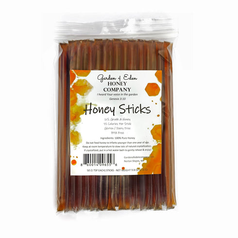 Garden of Eden Honey Company Garden of Eden Pure Honey Sticks (50 Count) Natural Tea & Coffee
