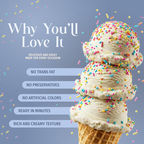 5 2 (1 Pack, Triple Scoop - Premium Birthday Cake Ice Cream Mix For Ice Cream Maker. Simple, Easy, Delicious. From
