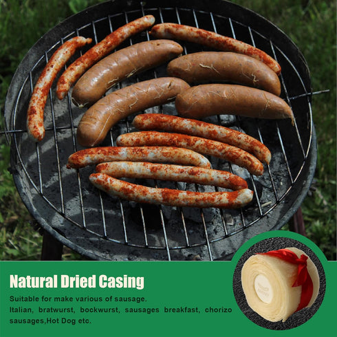 Sausage-8m/26ft,38mm Edible Drying Natural Sausage Casing, Sausage Casings for Flavorous Homemade Sausages