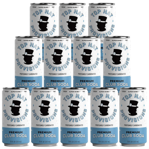 Top Hat Premium Club Soda with Himalayan Salt - Ideal for Cocktails