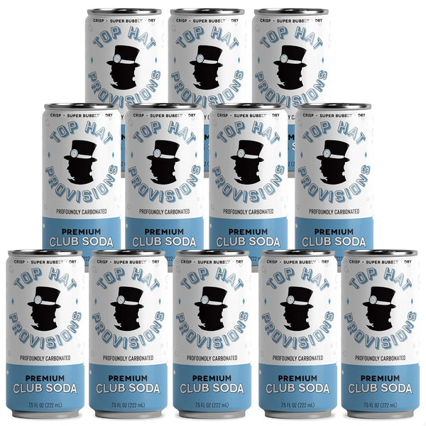 Top Hat Premium Club Soda with Himalayan Salt - Ideal for Cocktails
