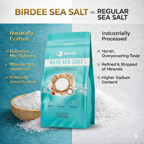 2.2 LB (Pack 2) Birdee Baja Mineral Sea Salt of Unrefined Vietnamese Sea Salt for Cooking, Hydration, and Electrolyte