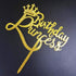 Happy Birthday Princess Cake Topper, Gold Glitter Acrylic for Princess Birthday Cake Party Decorations