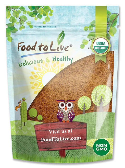 Food to Live Organic Cacao Powder, 8 Ounces Certified, Non-GMO, Kosher, Unsweetened,