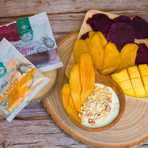 Packs 2 oz Pack 5 IChoose Dried Red Dragon Fruit Snack | Chewy Dried Pitaya Slices | of | Exotic Superfruit Snack |